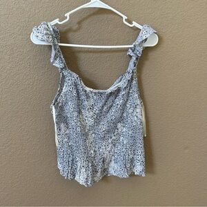 NWT Sim Sam Floral Smocked Tank Sheer Frilly Ditsy Floral Shirred Spring Summer